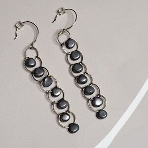 Vintage 12KT Gold Fill and Pewter drop earrings
